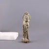 Latão Puro Vintage Luz de Buda Estátua Bodhisattva Guanyin Ornamento Escultura Religiosa de Cobre Estátua de Buda Artesanato Ornamento Pequena Peça de Cobre Atacado