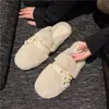 Chinelos Peludos de Solado Grosso para Mulheres, Uso Externo, Tendência 2026 Estiloso Novo Estilo, Chinelos de Algodão Fechados Pelúcia Slip-on Outono/Inverno