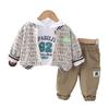 Traje de otoño para niño de comercio exterior abrigo nuevo ropa infantil para bebé estilo occidental conjunto de tres piezas de dibujos animados para primavera y otoño para niños