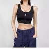 Sujetador deportivo de espalda descubierta en forma de U con cremallera frontal, chaleco de fitness a prueba de impactos para correr, se puede usar como prenda exterior, ropa interior de yoga, tirantes