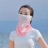 Novo Protetor Solar Véu Feminino Verão Respirável Seda Gelo Cobertura Facial Máscara Equitação Guarda-sol Anti-UV Orelha Pendurada Maré Facial