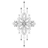 Adesivos de Tatuagem de Alta Qualidade Transfronteiriços com Designs de Sol, Lua, Lótus, Totem, Coroa, Borboleta, Coração e Florais para Braços, Cintura e Abdômen