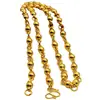 Collar Redondo de Cuentas Sólidas Collar Chapado en Oro para Hombres y Mujeres Que No Se Desvanece Fácilmente Imitación Oro Cuentas de Buda Joyería de la Fortuna Cadena de Metal Dorada