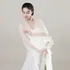 Disfraz de Danza Clásica Camisa de Gasa Fluida Ropa de Práctica tipo Hada Traje de Presentación de Danza Étnica Parte Superior Estilo Antiguo Súper Hada Spandex