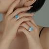 Anillo Damila s925 plata de ley corte cuadrado flor de hielo para mujer todo partido lujo ligero alta gama redondo gota de agua anillo venta al por mayor