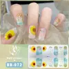 Película para unhas em gel BB tridimensional à prova d'água sem cozimento adesivos completos estilo japonês e coreano papel adesivo de unha de primavera e verão película adesiva de unha Papel