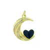 Acessórios DIY micro-incrustados série óleo pingando pingente de lua acessórios de cobre banho de ouro real 18K