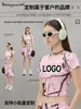 Secado al aire libre Primavera y Verano Ropa de mujer europea y americana Sexy Estampado de hojas Camuflaje Hombro derecho Manga corta Ajustado Delgado Camiseta Tops para mujer