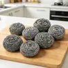 Paquete de 6 bolas de limpieza de alambre de acero inoxidable para el hogar, cocina, lavavajillas, suministros de cocina, cepillo de limpieza, cepillo de alambre.