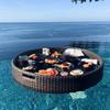 Plato flotante de ratán para piscina al aire libre, bandeja de agua para hotel de alojamiento familiar de Bali, cesta de cuerda para té de la tarde de Cyber Celebrity