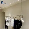 Colgadores para Ropa de Tienda, Percheros de Pared, Barras Colgantes de Acero Inoxidable, Colgadores Transparentes de Acrílico de Lujo Ligero para Ropa de Mujer