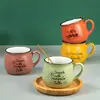 Taza de Cerámica con Logo de Letra y Forma Redondeada de 340ml Taza Tarro Taza para Beber Agua Leche Café Taza de Desayuno Recuerdo
