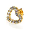 Nuevo Collar de Corazón Hueco con Incrustaciones de Diamante de Moda de Lujo Ligero para Mujer, Versátil y Elegante, Aretes Chapados en Oro de 18 Quilates al por Mayor