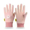 Luvas de Veludo Austríaco Quentes com Forro de Fleece para Outono e Inverno, Esportes de Ciclismo ao Ar Livre, Corta-Vento e Resistentes ao Frio, Fofas de Cinco Dedos para Homens, Mulheres e Crianças