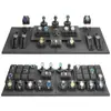 Jinweichuang gris microfibra reloj plano cabinet props stand mostrador ventana display props reloj pulsera display stand