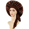 Gorro de Satén para Dormir Transfronterizo de Amazon Tejido de Punto de Satén Gorro para el Cuidado del Cabello para Mujer Sombrero de Ala Ancha Elástico Estilo Europeo y Americano