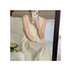 Vestido colete sem mangas chic francês primavera/verão feminino verão novo estilo minimalista de alta qualidade vestido longo