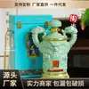 Garrafa de Vinho de Cerâmica Jingdezhen 1/5 Gatos 5kg Pote de Vinho Shuanglong Artesanato Bule de Vinho Doméstico Selado Pote de Vinho para Presente