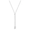 Collar con Borlas de Perlas Redondas Estilo Ins para Mujer, Cadena para Clavícula, Estilo Minimalista, Gargantilla Ajustable, Uso Geométrico en Capas