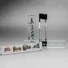 Peso de papel de cristal personalizado régua de caligrafia de cristal personalizado cor jato de areia ornamentos de escritório papel cidade produção