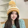 Gorro de Tricô Estilo Fair Isle Outono e Inverno À Prova de Frio Quente Gorro Retro Versátil Proteção para as Orelhas Gorro Pulôver Gorro de Lã Gorro de Floco de Neve