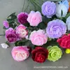 3 Flores Artificiales de Peonía Extranjera Rosa de Brasil Decoración Decoración de Boda Flor Falsa Flor Especial para Lobby de Hotel Brote de Ciruelo de Té