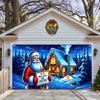 24 nuevos carteles de tela para puerta de garaje navideña transfronteriza con Papá Noel para decoración de fiestas al aire libre, tela colgante