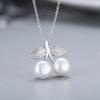 Collar de Perla de Cereza de Plata de Ley 925 para Mujer, Estilo Versátil y Fresco, Cadena para Clavícula, Montura en Blanco para DIY, Venta al por Mayor, Navidad, Transfronterizo