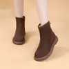 Nuevas Botas de Nieve Espesas de Terciopelo para Mujer 2025 Invierno Cálidas Botas de Algodón Suela Plana Aspecto Adelgazante Suela Suave Antideslizantes Botas Cortas