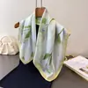 Bufanda cuadrada estampada de seda sintética elegante y con estilo, chal, pañuelo para el cuello, corbata de cuello de alta gama, pañuelo cuadrado pequeño, pañuelo para la cabeza, pañuelo de seda, bufanda