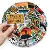 50 calcomanías para senderismo al aire libre, bestseller transfronterizo, graffiti deportivo de moda, impermeables, adecuadas para cascos, agendas, botellas de agua y refrigeradores