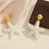 Pendientes Tejidos de Estrella de Mar Estilo Vacaciones en la Playa para Mujeres, Pendientes con Elementos Marinos para Salidas, Sesiones de Fotos en la Playa, Clips para Orejas y Accesorios para Orejas