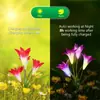 Decoración de jardín de patio de villa LED para plantar en el suelo flor artificial solar Lámpara de lirio para plantar 4 lámparas de césped