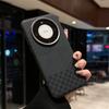 Adecuado para Funda de Teléfono Móvil Huawei Mate70Pro Patrón de Kevlar Empalmado Anillo de Lente Metálico Pura70 Cubierta Anticaídas M60