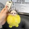 Boneca em Forma de Bola Chaveiro de Carro com Pelo de Raposa Real Pingente Acessório para Mochila de Estudante Chaveiro de Pelúcia