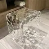 Banqueta Pequena de Acrílico Ondas d'Água, Banqueta Baixa para Uso Doméstico, Banqueta Transparente Moderna para Banheiro, Impermeável para Banho, Banqueta Pequena para Trocar Sapatos
