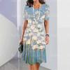 2024 Comercio Exterior Transfronterizo Hermosa Falda Casual de Línea A para Mujer con Estampado Digital 3D Verano Elegante en Forma de O