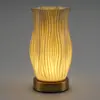 Luz Nocturna de Material PLA para Dormitorio Mesita de Noche Carga Estilo Crema Impresión 3D Táctil Regulable Lámpara de Mesa Brillo Ajustable