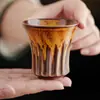 Taza Maestro Marrón-Amarillo Clásico Girada en Horno del Fabricante Taza Individual Taza de Té Taza de Té Taza de Té de Cerámica Juego de Té Kung Fu Taza de Té