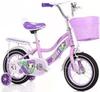 Bicicleta de pedales de princesa para niñas, ideal para principiantes, con ruedas auxiliares.