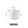 Olla para estofado de cerámica blanca pura de 4 pulgadas, recipiente para huevos al vapor, resistente al agua, con suplementos de nido de pájaro, olla para estofado con tapa, tazón para sopa y postre de hotel.