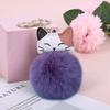 Directo de fábrica nuevo llavero de bola de pelo de conejo Rex de imitación de gato de la suerte, lindo gato, adornos de bola de pelo para bolso, pequeños regalos