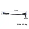 Cable Adaptador de CC 2.1 a Cabeza Hueca Cable de Alimentación CC 2.1 Cabeza Recta Cabeza Giratoria Cable Adaptador de Metal Engrosado Accesorios