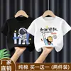 Camiseta de manga corta de algodón puro para bebés, camiseta base de dibujos animados para niños, nuevo top elegante de dibujos animados de verano 2026 para niños