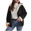 Chaqueta de Cuadros Estilo Europeo y Americano para Mujer, Otoño/Invierno 2025, Forrada de Felpa, Engrosada, Cierre de Botones, Con Capucha, Cárdigan Cálido, Corte Holgado, Amazon
