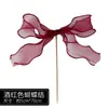 Decoración Popular de Red con Lazo Rosa para Pastel, Decoración Insertable de Tarjeta Rosa para Mesa de Postres, Adorno para Fiesta de Cumpleaños