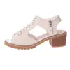 2022 Novo Verão Casual Moda Feminina Sandálias de Salto Alto Bico Peixe Salto Bloco Sapatos Femininos de Salto Alto Tendência