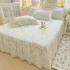 Colcha Acolchada de Algodón Puro Faldón de Cama Oculta Defectos Dobladillo 2026 Nuevo Todo Algodón Estilo Princesa Cubierta de Cama Antideslizante Sábana de Cama con Volante