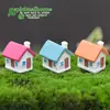 Decoração de micropaisagem resina artesanato suculenta resina decoração multi-janela com porta três cores pequena casa material faça você mesmo