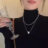 Colar Versátil de Outono e Inverno Estilo Minimalista para Mulheres, Corrente de Metal Levemente Luxuosa para Suéter, Acessório de Corrente Versátil de Nicho para Moletom